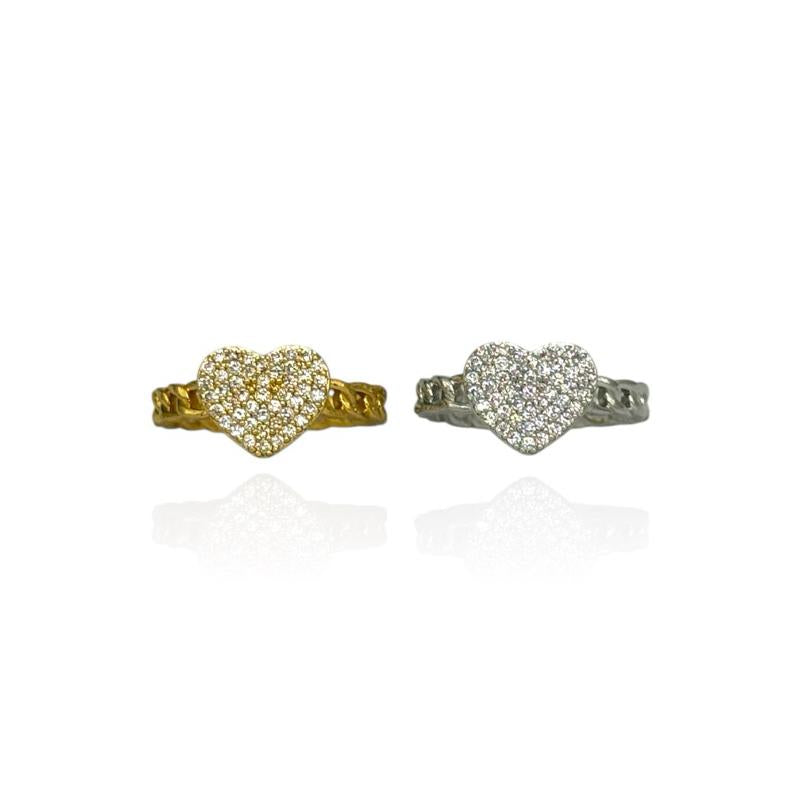 Anello Cuore Strass