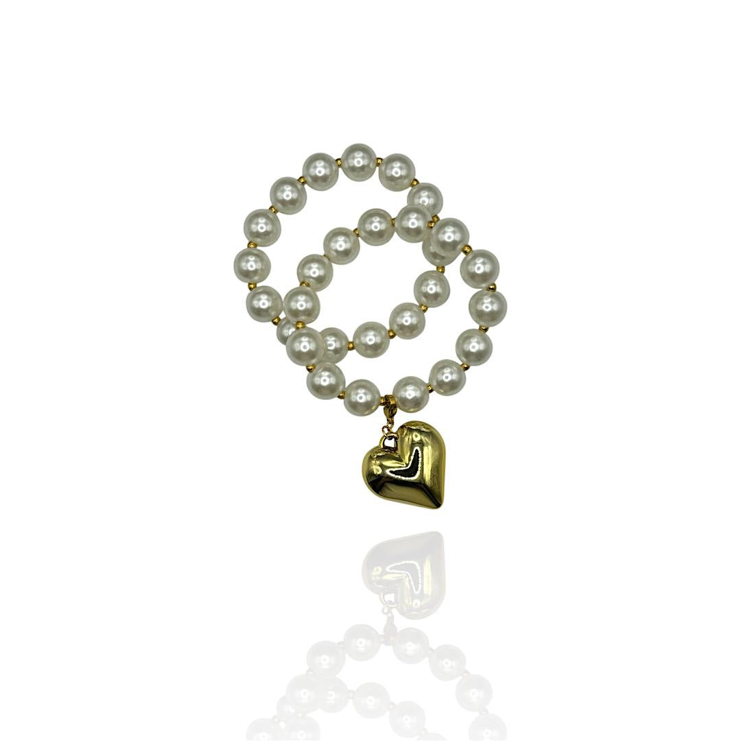 Bracciale Perla Cuore Chunky