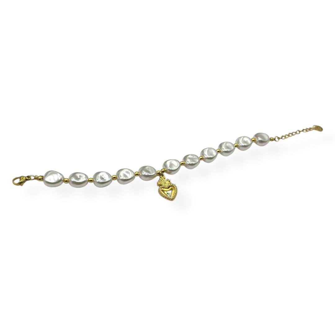 Bracciale Perla Cuore Sacro