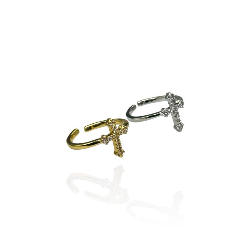 Anello Croce Strass