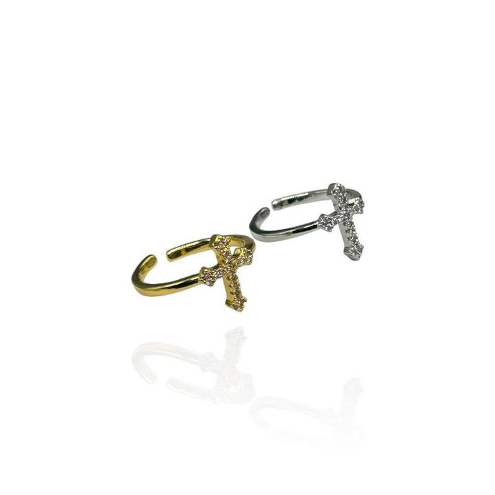 Anello Croce Strass