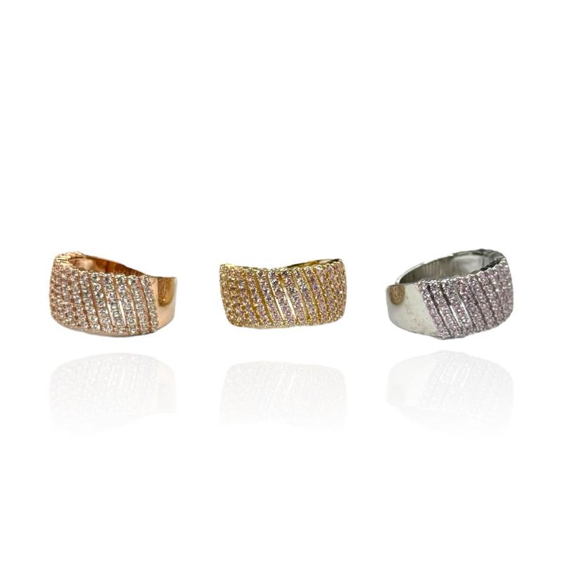 Anello Fascia Strass