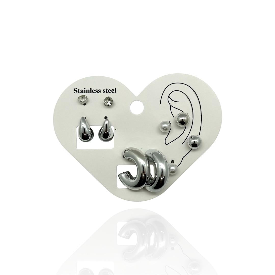 Set Orecchini Classici Con Cerchi