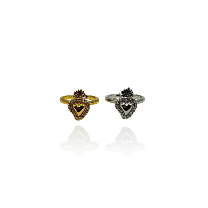 Anello Cuore Sacro Zirconato