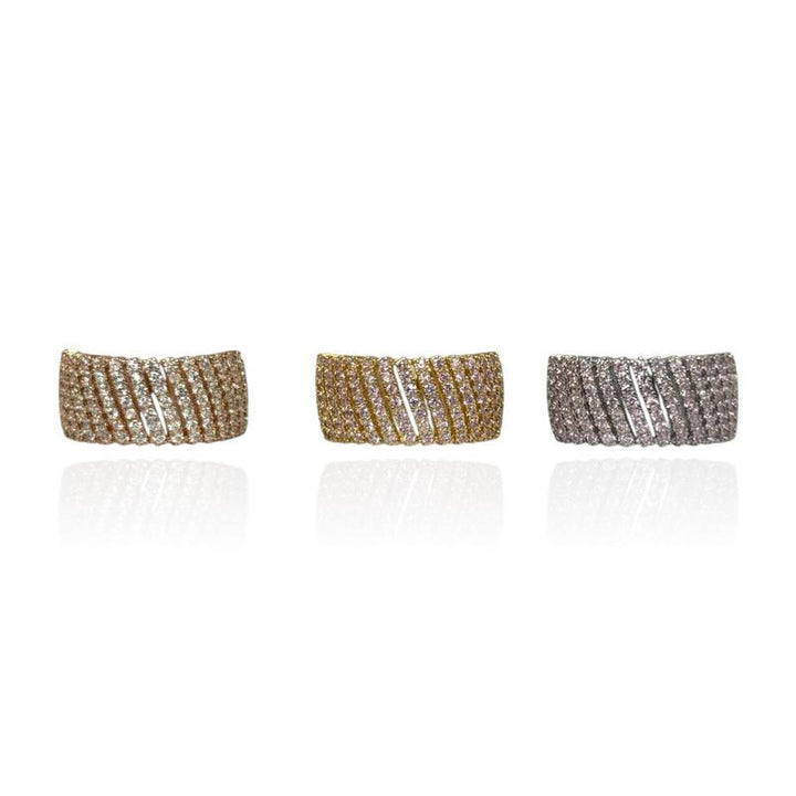 Anello Fascia Strass