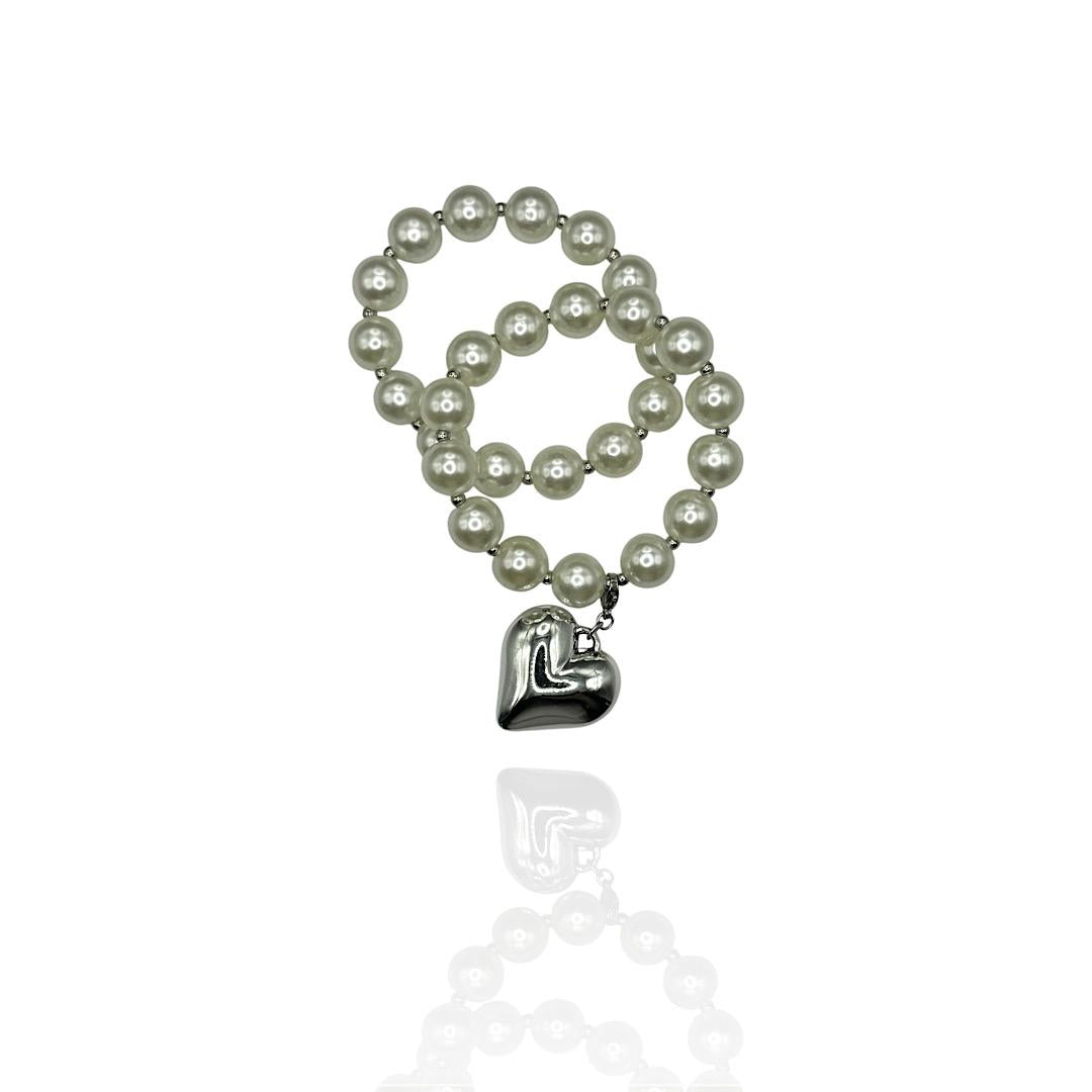 Bracciale Perla Cuore Chunky