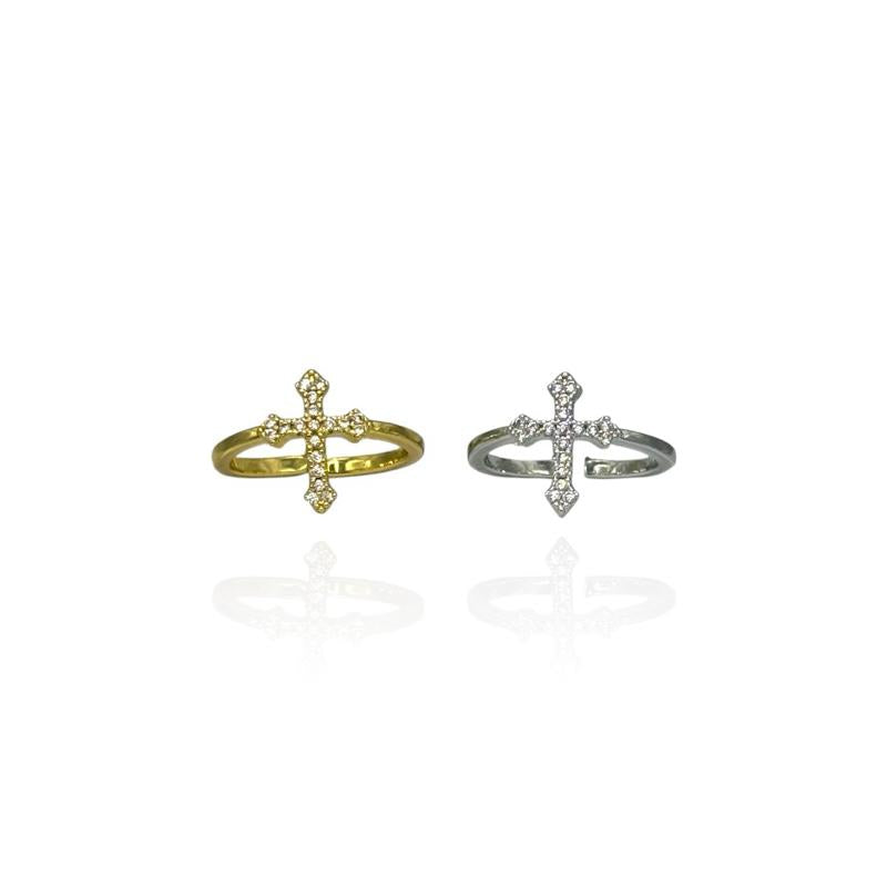 Anello Croce Strass